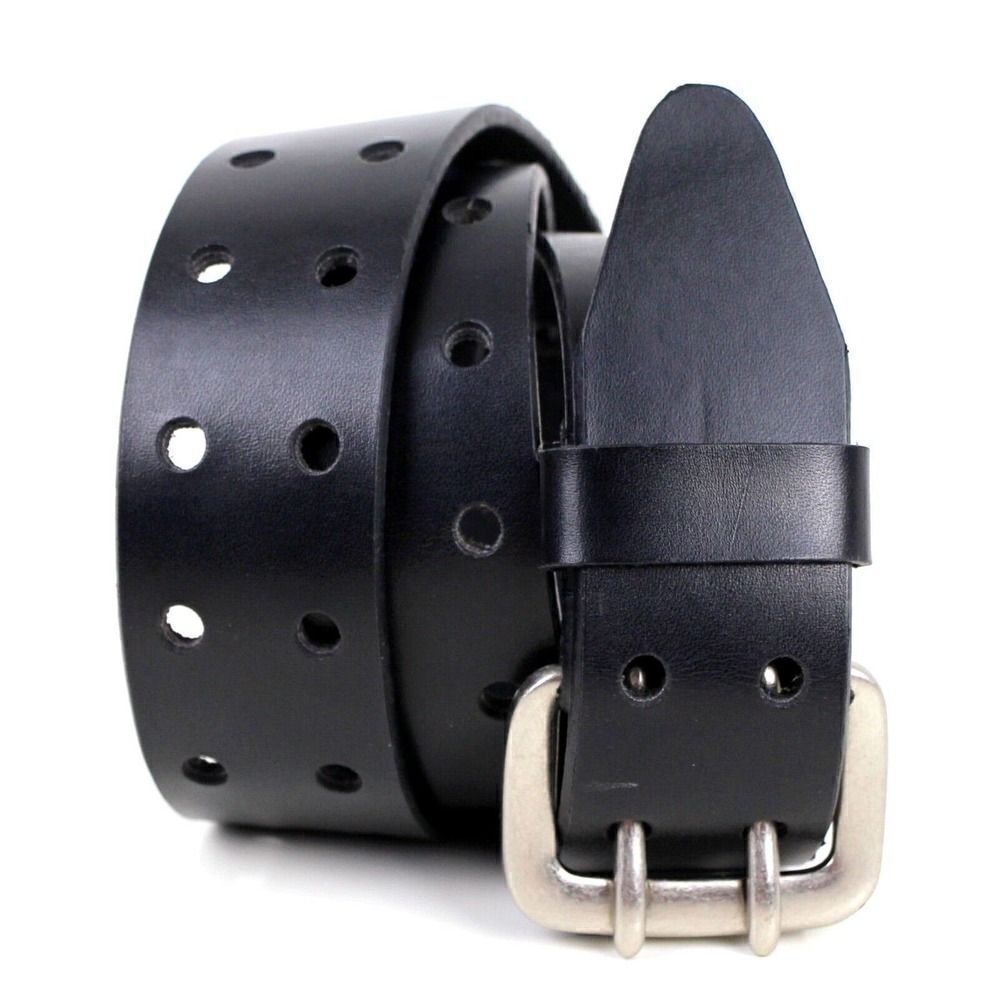 BLACK FAUX LEATHER 1 3/8"Wd CASUAL DRESS WOMEN'S BELT Sz L (X94
